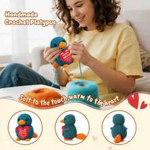 1pc Handmade Crochet Desktop Decor Ornament, Cute Platypus Design, Great Birthday Gift For Best Friends, Sisters, Moms, Grandmas, Unisex, Keychain, Plush Doll, Decoration For Room, Halloween, Christmas, Party, Appreciation