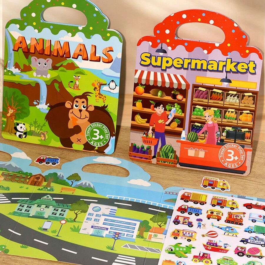 Sách dán hình Jelly Stickers - Sách tĩnh lặng tự làm, Sổ kế hoạch vui nhộn, Hình dán trang trí, Tranh ghép hình - Quà sinh nhật, Quà tặng hoàn hảo, Quà tặng ngày lễ
