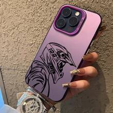 Funda de teléfono creativa con un cool motorista, compatible con modelos de for  17,16, 15, 14, 13, 12, 11 Pro Max, X, XR, XS Max, 8 y 7 Plus, diseñada para ser resistente a los golpes con un acabado mate. - Morado - Ver 6