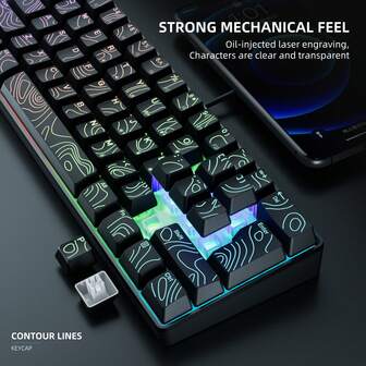 CHANGXIE 60% Gaming Keyboard, Numeric Keypad And Mouse Set. The Mini Gaming Keyboard Has 61 Keys And Features True RGB Backlighting. Suitable For PC/ Gamers, Typists, Travelers And Business Travelers. It Is Portable.