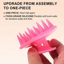 1Pcs Scalp Massager Devices Silicone Hair Scrubber Soft Long Bristles Head Shampoo Comb Brush - 1 cái màu xanh - Xem 2