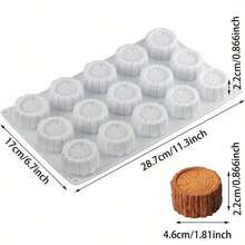 قالب كيك مستطيل من السيليكون بتصميم حلقة شجرة 1 قطعة - 15 خلية، قالب خبز قابل لإعادة الاستخدام غير لاصق للكريسماس وأعياد الميلاد وعيد الشكر - قالب حلوى مقاوم للحرارة وقوي لتحضير الكيك والحلويات والأطعمة الاحتفالية، مصنوع من مواد غذائية آمنة، قالب حلوى أسطواني الشكل - متعدد الألوان - مشاهدة 3