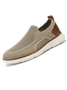 1 paire de baskets décontractées respirantes pour hommes, chaussures de sport, chaussures de loisirs mode, chaussures de course pour hommes - Kaki - Voir 7