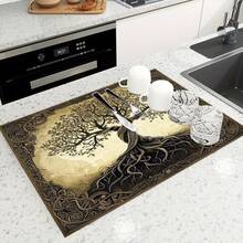 2D Flat, 1pc Elegant Tree Design Stove Protector - Vibrant Golden & Black Pattern, Non-Slip Rubber Cover For Electric Stoves, Modern Kitchen Decor Accessory, Stove Top Protector, Stove Top Cover, Artistic Stove Design, Durable Stove Cover, 2D Flat - 20,47*28,35 inch - Xem 9