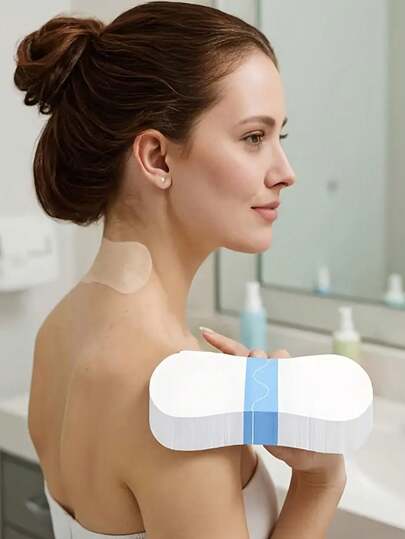 11/33pcs Neck Lift Invisible Tape, Seamless Protective Film, Friendly Beige Color, Waterproof, Breathable, Neck Wrinkle Reducer, Neck Lift Device, Facial & Neck Lift Tape, Neck Lift Tape, Solution, Beige Protective Film, Discreet Wear, Flexible Fit, Low Allergy Adhesive, Waterproof Tape, Wrinkle Reduction Strips, Neck Support Tape, Beauty Enthusiasts, Mature Beige Care
