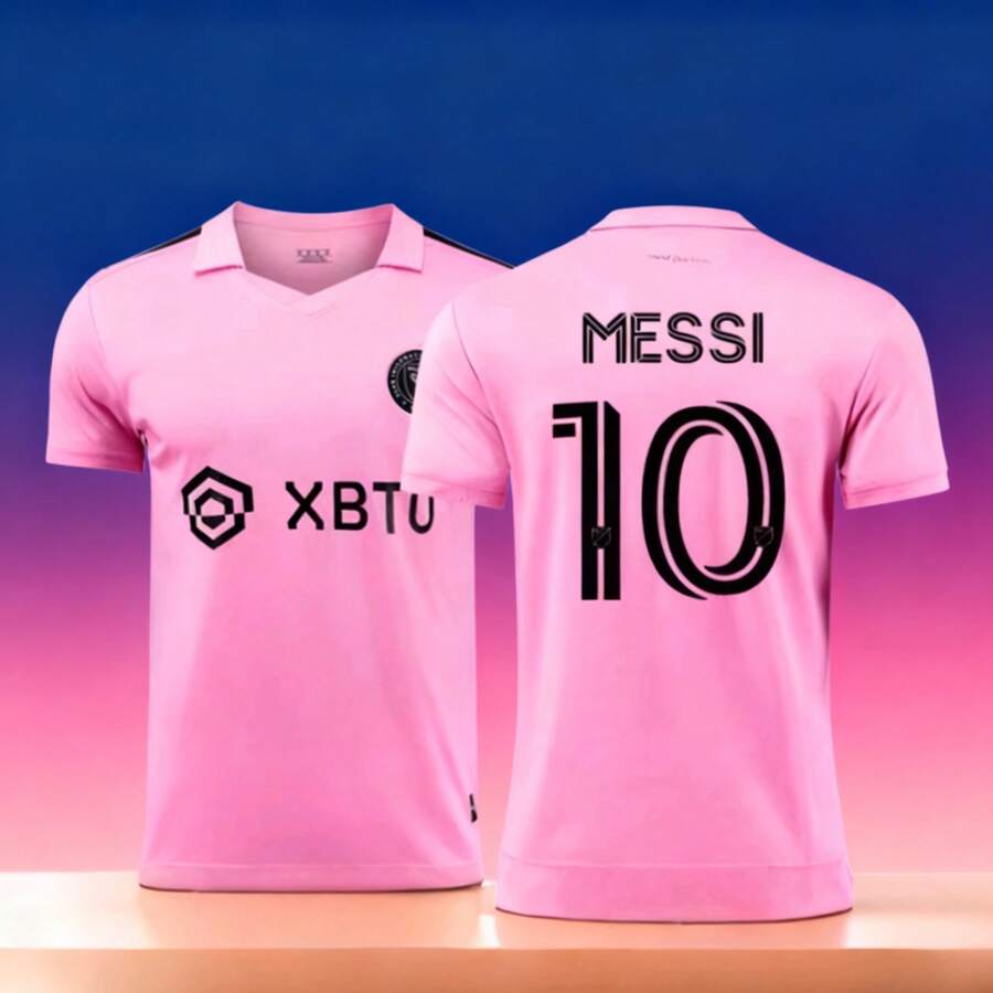 2324 Miami NO.10  Short-Sleeved Soccer Jersey - 粉色 - 查看 1