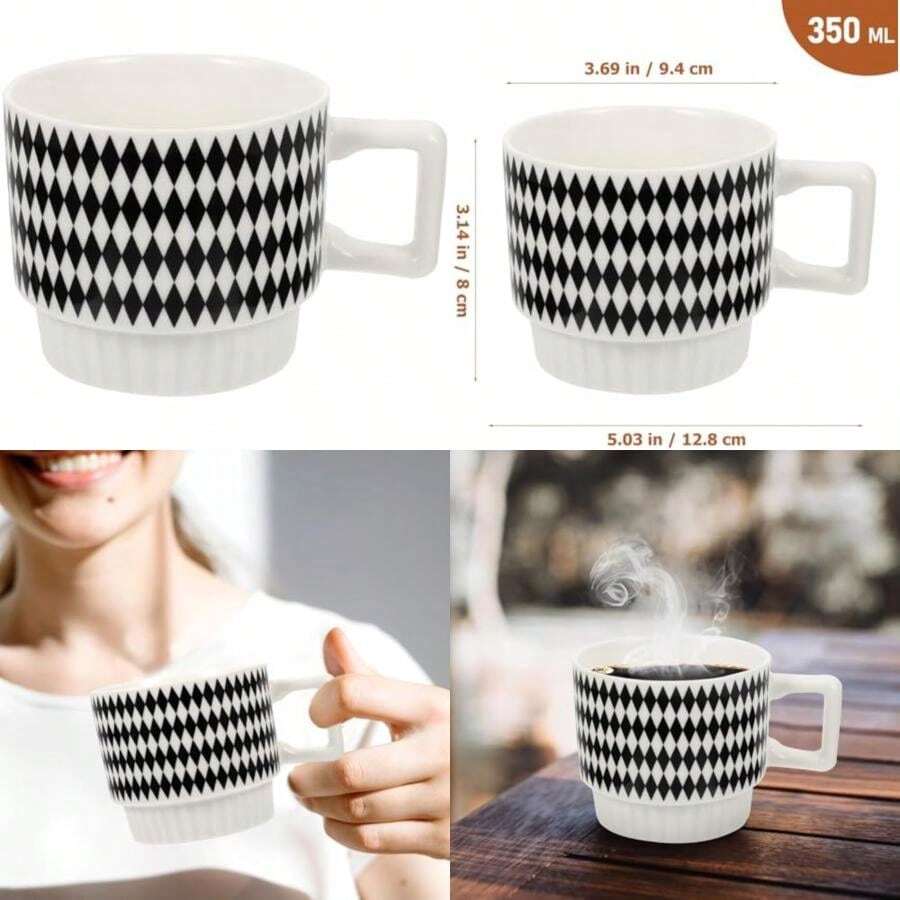 Garneck Taza De Café De Cerámica 350Ml Estilo Nórdico Para Café Té Jugo Uso Diario Oficina Hogar(default) - Multicolor - Ver 1