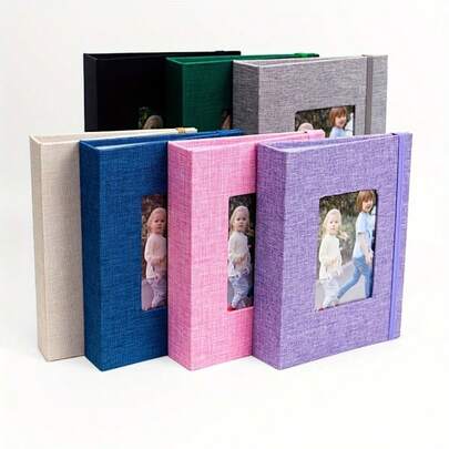 [Popular Choice] Photo Album Small Insert Photo Album Standard 6 Inches, 1pc Linen Insert Photo Album 26 Pages, Acid-Free Photo Album With 52 Photos Vintage Photo Album With Front Window, Perfect For Youngsters, Wedding And Family Photo Storage