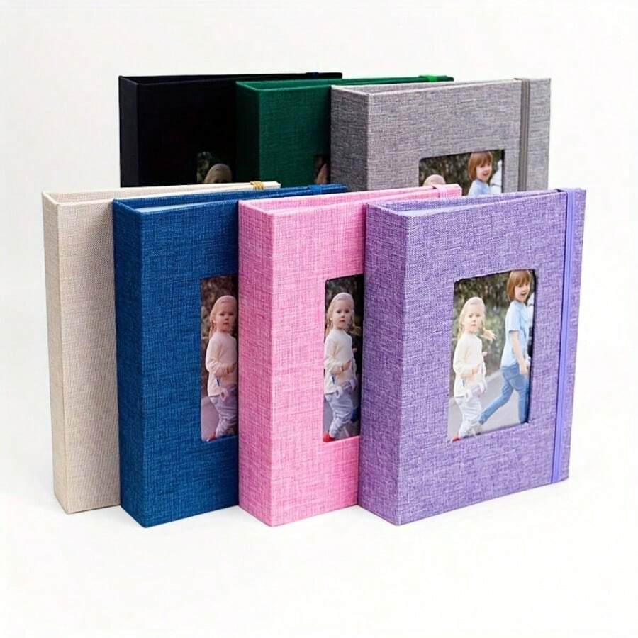 [Popular Choice] Photo Album Small Insert Photo Album Standard 6 Inches, 1pc Linen Insert Photo Album 26 Pages, Acid-Free Photo Album With 52 Photos Vintage Photo Album With Front Window, Perfect For Youngsters, Wedding And Family Photo Storage