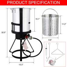 13*32in Iron Aluminum Black Round Tripod Stove Rack Silver Fryer Gas Fryer - Silver - View 5