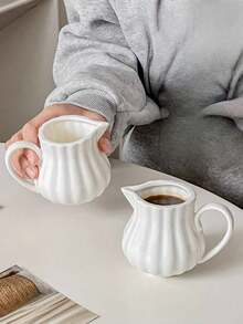 1 件 200 毫升/6.7 盎司陶瓷微波炉适用小型牛奶壶、牛奶肉汁碗、咖啡滴滤杯圣诞礼物、学校用品