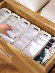 Caja de almacenamiento multifuncional Organizador de tira larga Armario Mesa Contenedor de aperitivos Solución de almacenamiento sin tapa Organización del hogar Colección Dormitorio Sala de estar Cocina Estanterías Divisor de cajón Cesta Sistema de estantería - Blanco - Ver 2