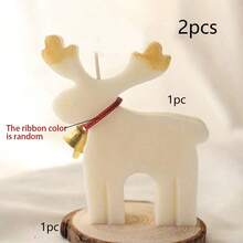 1 Set Christmas Candle Set (Base + Candle), A Cute Deer-Shaped Tea Candle. As A Gift, This Is A Handmade Candle Suitable For Decorating At Christmas Parties Or For Festive Decorations On The Dining Table At Home. - Multicolor - View 13