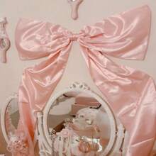 1 pezzo Grande fiocco rosa decorativo, 3D dimensionale, nastro di raso da 24 x 40 pollici per decorare la stanza, il soffitto, decorazione da appendere alla parete di colore rosa chiaro con nappe lunghe, adatto per ragazze di balletto, grande fiocco flirtante come sfondo per feste di compleanno, decorazione per la casa, accessori fotografici, ideale per addio al nubilato, decorazione per feste di matrimonio, tema principessa - Multicolore - Visualizzare 5