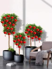 30pcs Mini Red Plush Lanterns For The Year Of The Horse In 2026, Suitable For Indoor Decoration During The Spring Festival,Potted Plants Decoration, Hanging Decorations In Courtyards, Restaurants And Shopping Malls Spring Festival Decorations, Year Of The Horse Decorations, New Year Decorations, Christmas Decorations, Festive Atmosphere Decorations, Wall Decorations