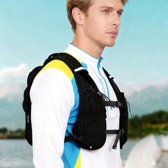 跑步水袋背心背包，骆驼牌水袋背包（仅背包），水袋背包，轻便透气跑步背心手机袋，男女通用，5升水袋包，适用于越野跑、徒步、骑行、马拉松（仅背包）