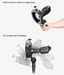 Soporte de Flash Godox S2 Tipo S Soporte de Montura Bowens Compatible con Flash Godox V1 AD200Pro AD400Pro AD200 V860II TT685 TT600 TT350 - S2 - Ver 4