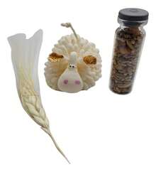 Kit De La Abundancia Vela De Borreguito, Semillas Y Espiga Navidad Año Nuevo Decoracion - Blanco - Ver 2