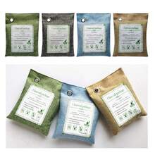 Bamboo Charcoal Bags Odor Absorber, 2 Packs 100g Charcoal Deodorizer Bags With Hooks, Nature Bamboo Charcoals Air Purifying Bags Activated Charcoals Odor Absorbers For Home Cars Pet Closet Bathroom