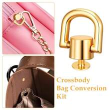 LIQWEI 6Pcs D Rings For Purse Purses Hardware D Ring Stud Screw Ball Head Buttons Bag Accessories Purses Strap Hardware For Purse Making Backpack Dog Collar DIY Leathercraft - như hình ảnh - Xem 4