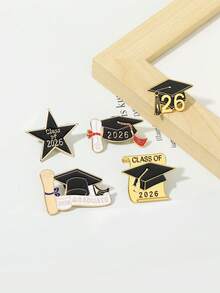 Huy hiệu trang trí mũ cử nhân kim loại kỷ niệm mùa tốt nghiệp mới năm 2026 - Nhiều màu - Xem 6