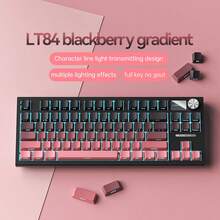 Hot-Swappable Mechanical Wired Keyboard With Contour Design, Side-Lit Characters, Multi-Purpose For E-Sports Gaming And Office Work - 黑色 - 查看 10