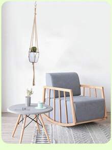 Cesta colgante de macramé hecha a mano, bolsa de red para jardinería, cuerda colgante para maceta de balcón, (maceta no incluida) - Marrón - Ver 5