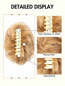 [Hot Selling] Chic Messy Curly Hair Chignon Claw Clip Elegant Claw Clip Bun Hair Extension For Women Versatile Daily Use Soft, Fluffy & Durable Elastic Bun Extension For Women, Versatile Colors Available - Multicolor - View 5