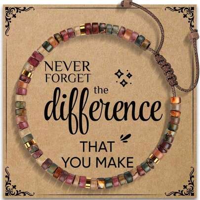 Valentine's Day Inspirational Gift Bracelet, Women's Healing Natural Stone Bracelet - Wishing You A Speedy Recovery, Gift For Female Friends, Sisters, Girls - Life Is Difficult, But You Are Also Strong Bracelet