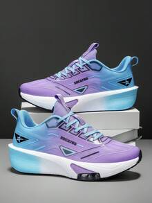 Women's Fashion Casual Sneakers - With Shock Absorption Design, Comfortable And Durable, PU Covered Upper And Non-Slip Tread - Suitable For All Seasons, Comfortable Lace-Up Design, Casual Shoe Style, Suitable For Daily Wear, Walking, Shopping, Fitness Exercise And Weekend Outings - Purple Moon - View 17