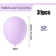 淡紫色乳胶派对气球 - 5/10/12/18英寸圆形氦气薰衣草色浅紫色丁香色气球，适用于婚礼、新娘送礼会、周年纪念、生日、公主派对、单身派对、毕业典礼、性别揭晓派对、洗礼派对装饰 - 淡紫色 - 查看 28