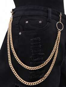 Bestselling Fashion Double-Layer Metal Pant Chain, Versatile Minimalist Denim Clothing Accessory - Multicolor - View 2