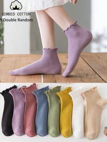 1/3/5 pares de calcetines cortos aleatorios para mujer, diseño sin costuras para mayor comodidad, puño de alta elasticidad para evitar que se deslicen, transpirables, se mantienen secos incluso después de un uso prolongado, colores oscuros adecuados para trajes y zapatos de cuero, unisex