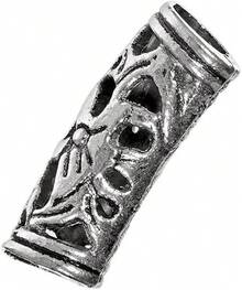 abalorio de metal curvadas largas de naturaleza druida vikinga, acabados en oro envejecido y plata, disponibles en 5, 10, 25, 50 y paquetes, para crear pulseras, collares u otras joyas y accesorios, Plateado, Paquete de 5, 1 - 1 - Ver 3