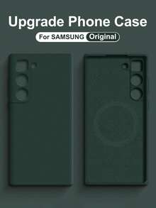 VRNOEI 原装磁性手机壳适用于三星 Galaxy S24 S23 S22 S21 S25 Ultra Plus,柔软保护套,无线充电,防震柔性 TPU 外壳,防水防摔防刮 - 深綠色 - 查看 9