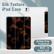 Leopard Color Block Pattern Three Fold Pen Slot Tablet Protective Case, Suitable For IPad Pro 2024 13 Inch Air7 13 Inch Air2024 13 Inch 11th And 10th Generations 10.9-Inch Compatible With IPad 2021 10.2 Inch Air3 10.5 Inch Air2 Air1 9.7 Inch IPad Mini 6 8.3 Inch IPad Mini 5 Mini 4 7.9 Inch Women's Four Corner Anti Fall Support Sleep/Wake-Up Function - 彩色 - 查看 2