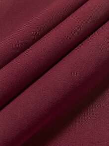 男士纯色长袖单排扣休闲/商务通勤衬衫，基础款长袖商务衬衫，休闲商务正装衬衫 - 酒紅色 - 查看 5