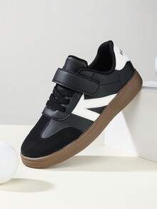 1 Pair Unisex Lightweight Casual Sports Shoes, Soft Sole, With Laces, Easy To Wear And Take Off, Suitable For Spring And Autumn. New Fashion Casual Sports Shoes, Suitable For Boys, Girls, Children, Versatile Shoe Style. Children's Breathable Casual Sports Shoes, Boys And Girls Sports Training Shoes. - Black and White - View 5