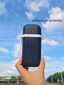 1 pezzo Ombrello a capsula, ombrello nero in gomma antivento e parasole, compatto e portatile, resistente ai raggi UV, ombrello parasole.