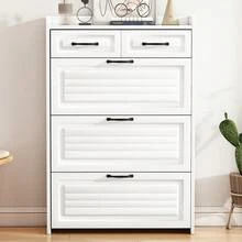 Storage Cabinets - White + Particle Board - View 1