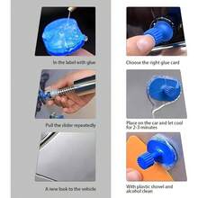 19 PCS Body Dent Repair, Plastic Alloy Dent Separation Piece Suction Cup Spacer - Portable Repair And Maintenance Accessory, Suitable Most Blue Silver - initial - View 7