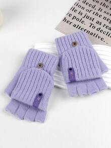 1 双露指可转换针织手套，适合 3-16 岁儿童，男女通用设计，秋冬季保暖，不影响书写灵活性。 - 彩色 - 查看 25