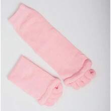 Women Toe Separator Socks Toeless Foot Alignment Socks For Yoga GYassage Pain Relief Improves Circulation Stretchy,28194485 - Hồng - Xem 2