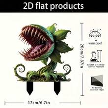 1pc Acrylic Carnivorous Plant Garden (20cm X 17cm), Bohemian Outdoor Art, Suitable For Planters, Lawns And Yards, Multi-Purpose Decor, Christmas Gift For Plant Lovers, Garden Accessories, Christmas Decoration