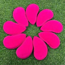 9 Pieces Premium Golf Club Head Covers - Iron Head Covers, Dustproof, Abrasion Resistant, Numbered, Made Of High Quality Material, And Are Very Durable Club Accessories - Rose Red - View 3