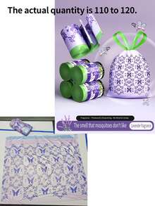 150pcs Household Drawstring Trash Bags, Made Of Thick Durable Material, Tear-Resistant, With Self-Sealing Function, Plastic Material. - Purple - View 12