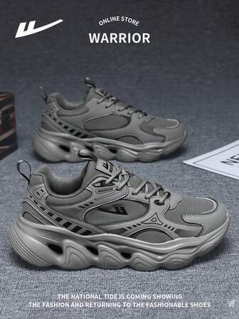 WARRIOR 1 par de zapatillas casuales de suela gruesa con cordones delanteros de moda para hombres, versátiles, cómodas y adecuadas para actividades al aire libre