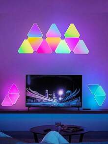 Bộ đèn lượng tử tam giác mô-đun 3/6/10 chiếc, đèn chơi game RGB thời trang với tấm đèn chiếu sáng xung quanh, thiết kế ghép nối, phù hợp cho phòng chơi game, trang trí phòng ngủ như đèn ngủ, ánh sáng gián tiếp tạo không khí, đèn LED ấm áp để trang trí phòng, cũng là một món quà tuyệt vời để tạo nên bầu không khí quyến rũ cho ngôi nhà và căn phòng. - Nhiều màu - Xem 6