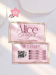 1pc Customized Champagne Gold Business Card Template, Luxury Card, Makeup Artist Card, DIY Canva Card, Eyelash Extension Branding, Elegant Design, Customizable Photo & Info Gold Social Card, Double-Sided Printing, Personalized QR Code, Personalized Gift, Customized Christmas Gift, Customized Accessories, Christmas - Multicolor - View 21