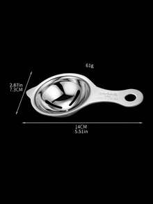 1pc Stainless Steel Egg Yolk Separator, Suitable For Restaurant Kitchen - Easy Egg Yolk Filtration And Separation Tool, Perfect Cooking And Baking Results - Silver - View 2